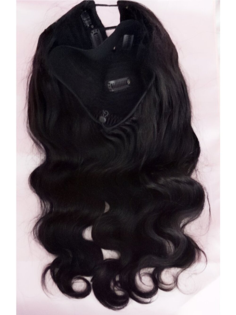 Black Wavy Wig 9 INCHES U Part Curly Synthetic Hair Cosplay Gyaru Aesthetic NEW